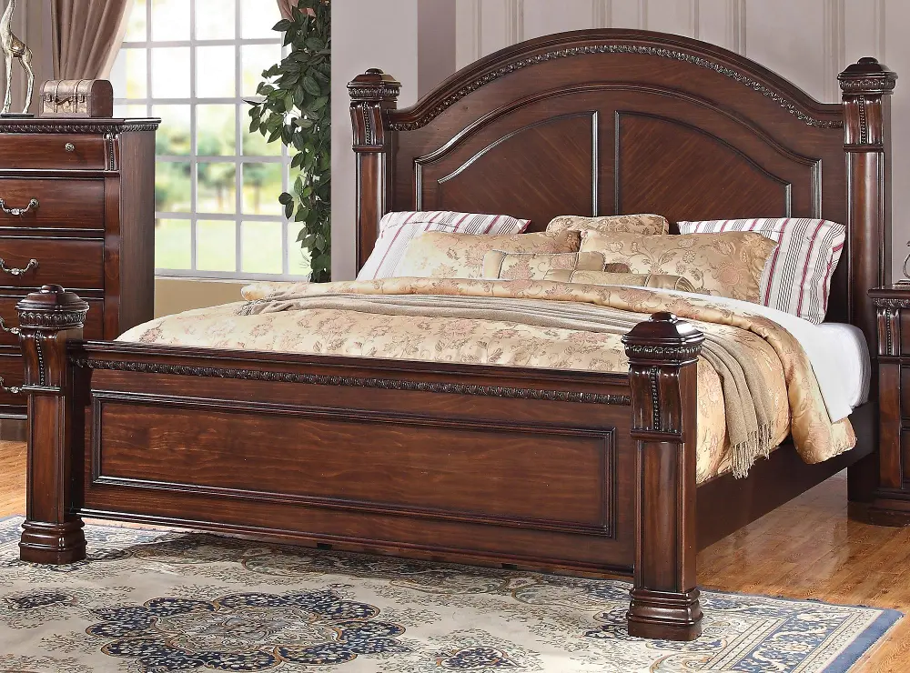 Isabella Dark Cherry Queen Bed-1
