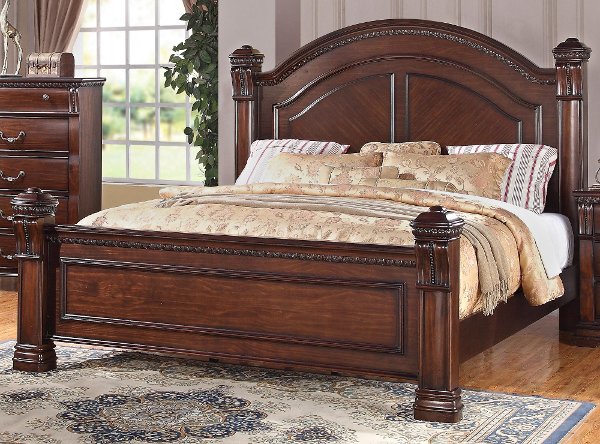 Traditional Dark Cherry King Size Bed Isabella Traditional Dark Cherry King Size Bed Isabella