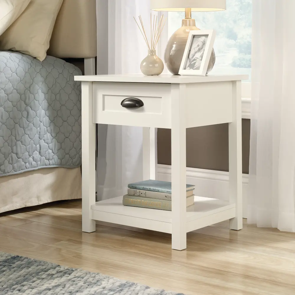 Soft White 1-Drawer Nightstand - County Line-1