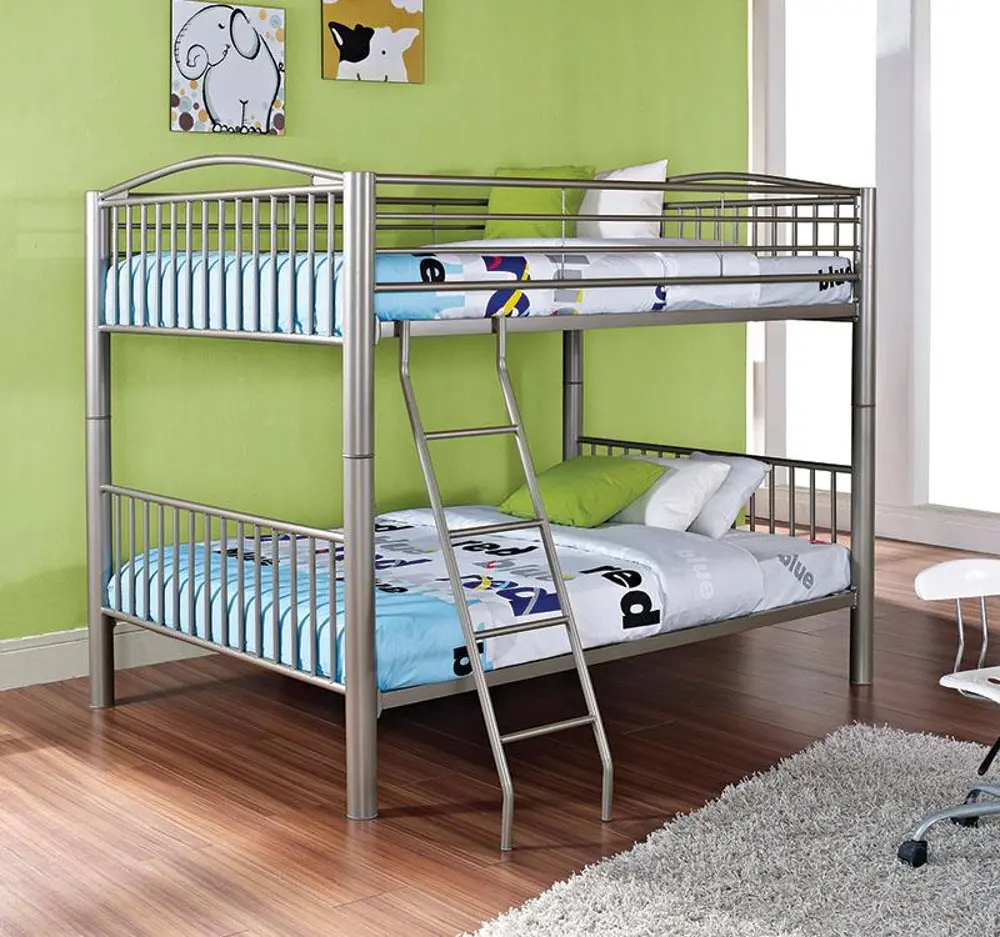 Heavy Metal Pewter Full-over-Full Bunk Bed-1