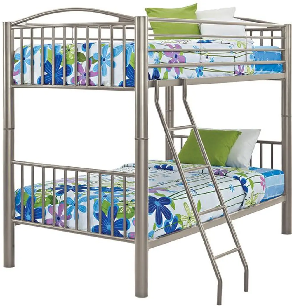 Heavy Metal Pewter Twin-over-Twin Bunk Bed-1