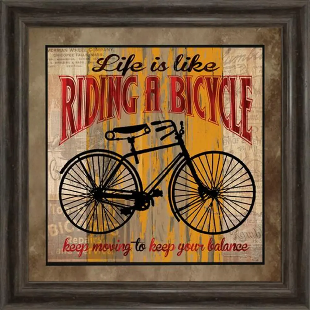 Life Is Like Riding A Bicycle Framed Wall Art-1