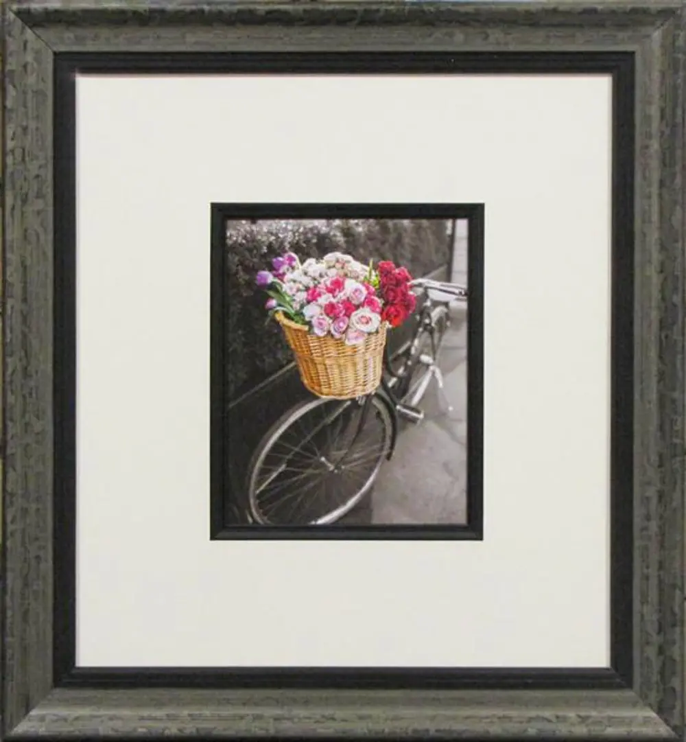 Basket of Flowers and Bicycle I Framed Wall Art-1