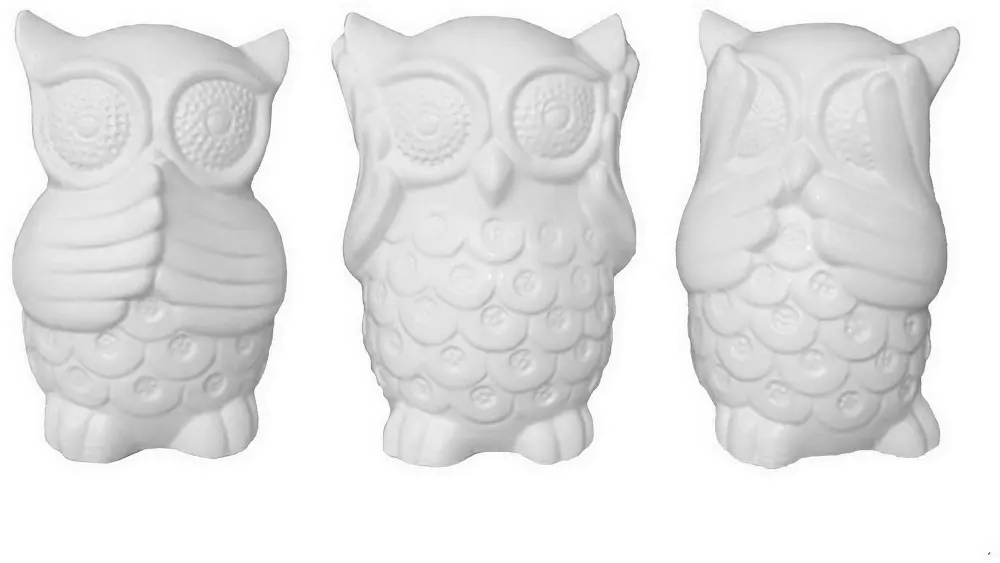 Assorted White Owl Sculpture-1