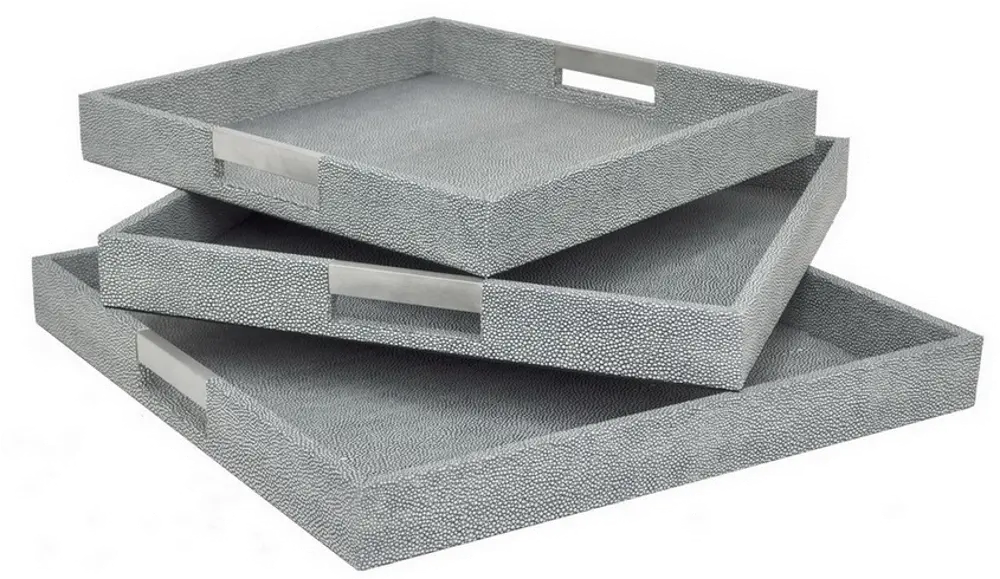 16 Inch Gray Tray with Cut Out Handles-1