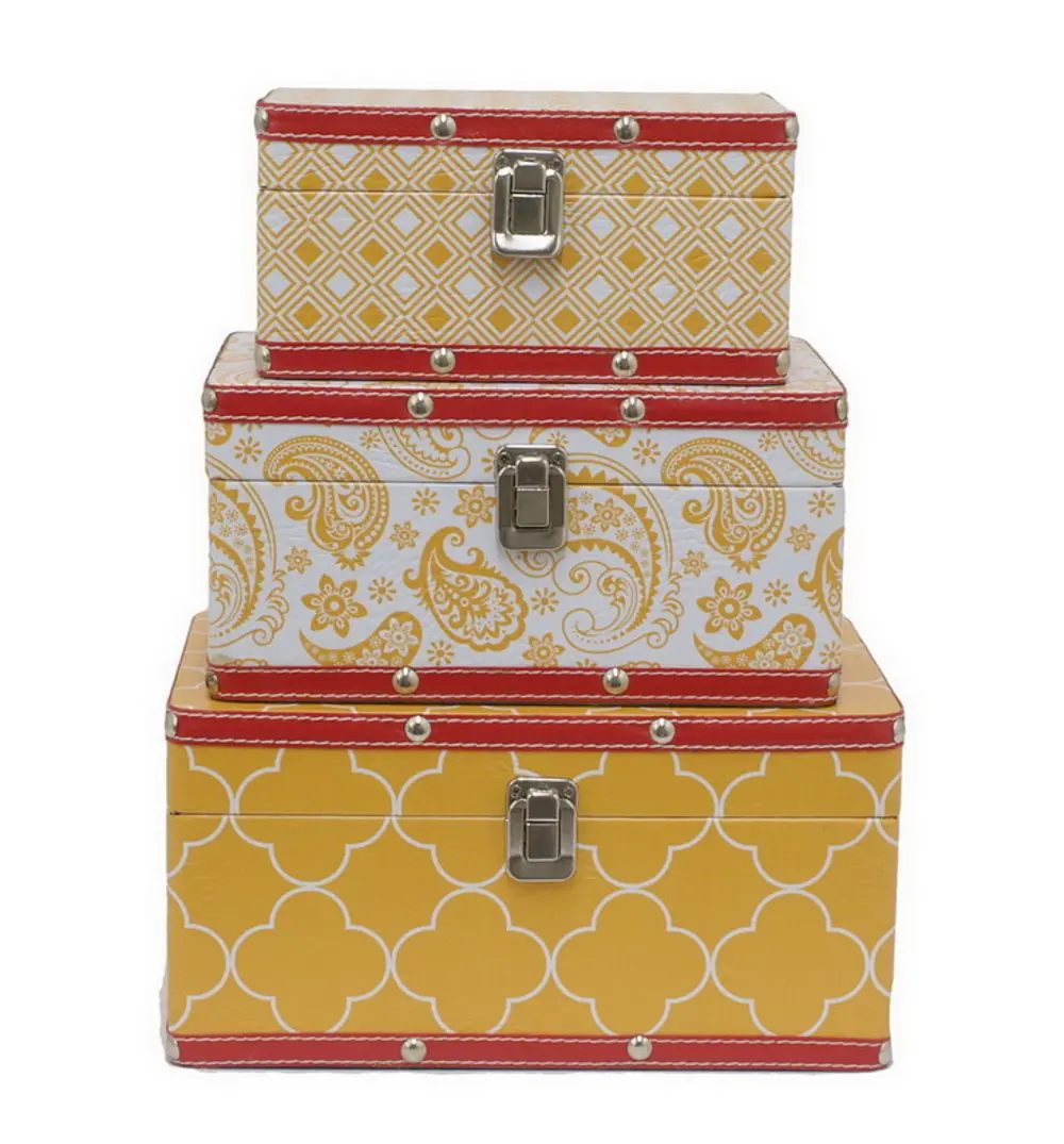 Small Yellow & Red Storage Box-1