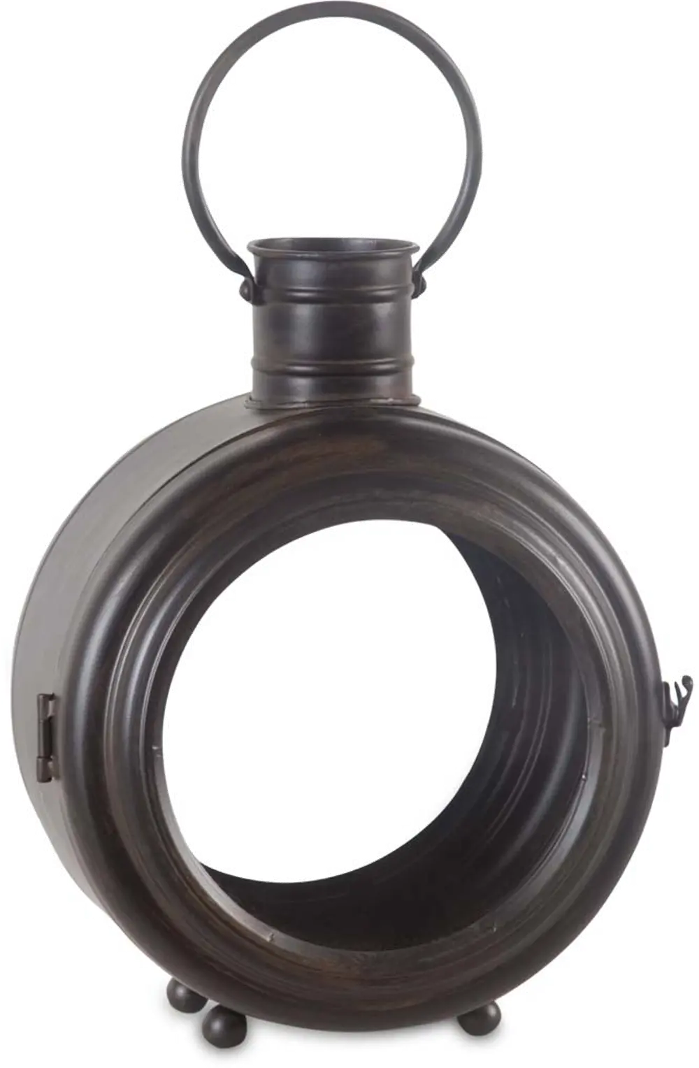 17 Inch Metal and Glass Porthole Lantern-1