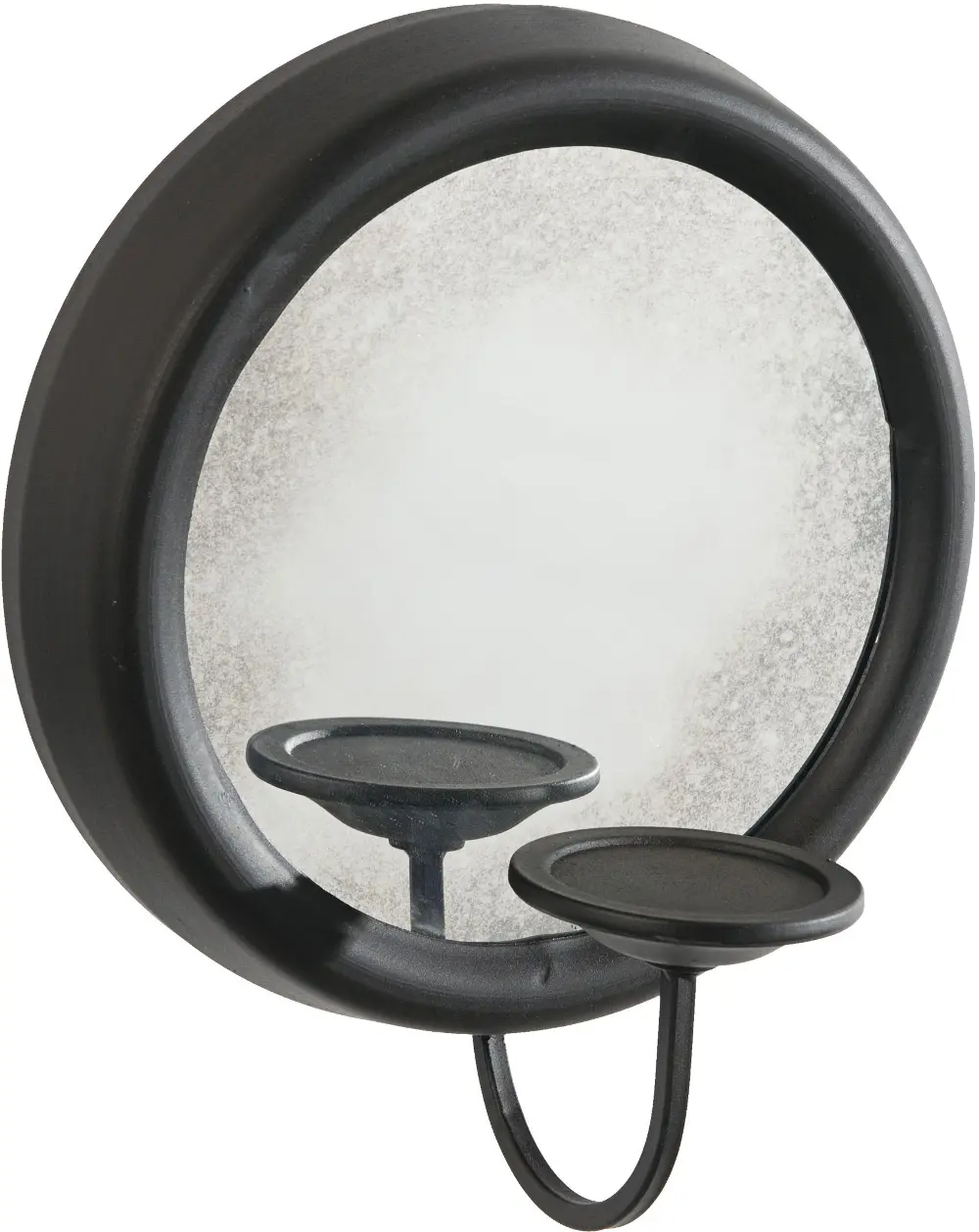 13 Inch Candle Holder With Round Mirror-1