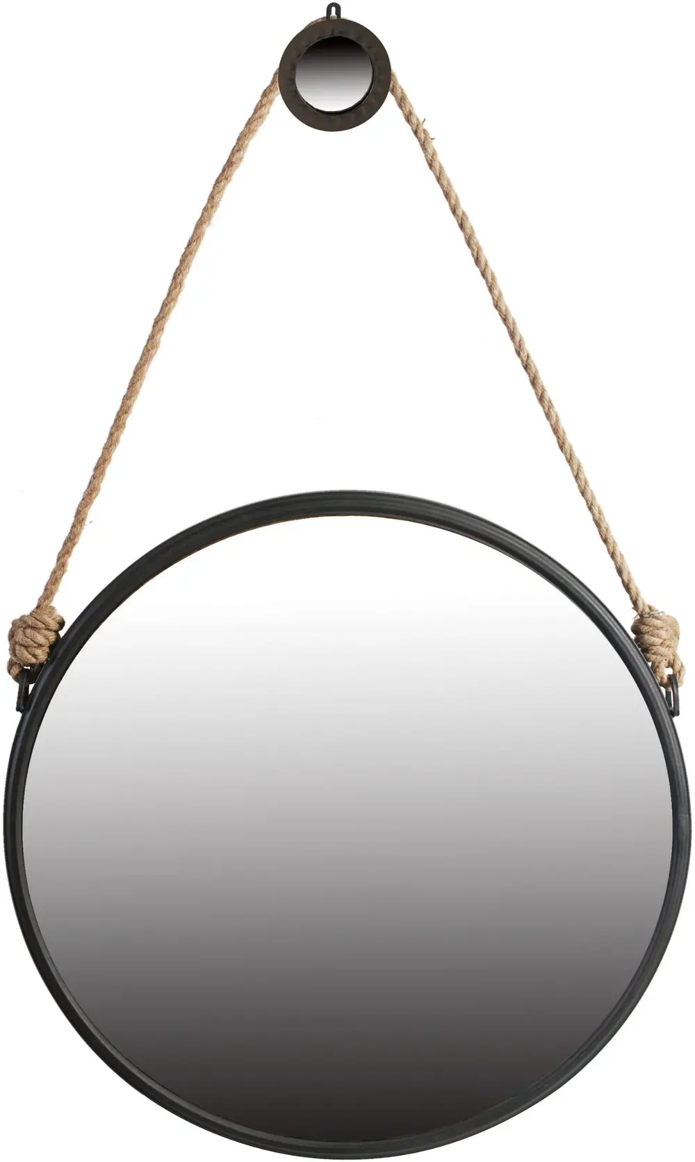 29 Inch Hanging Round Mirror with Rope-1