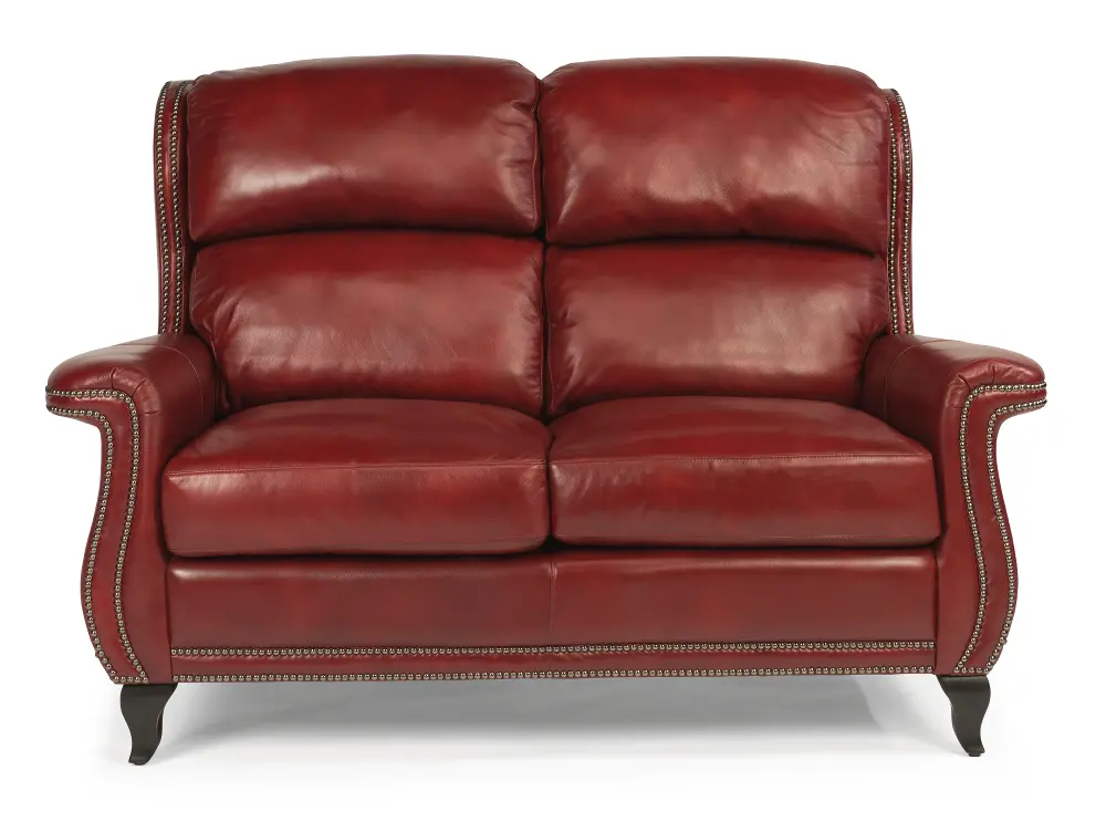 Sting Ray 62 Inch Red Leather Loveseat-1