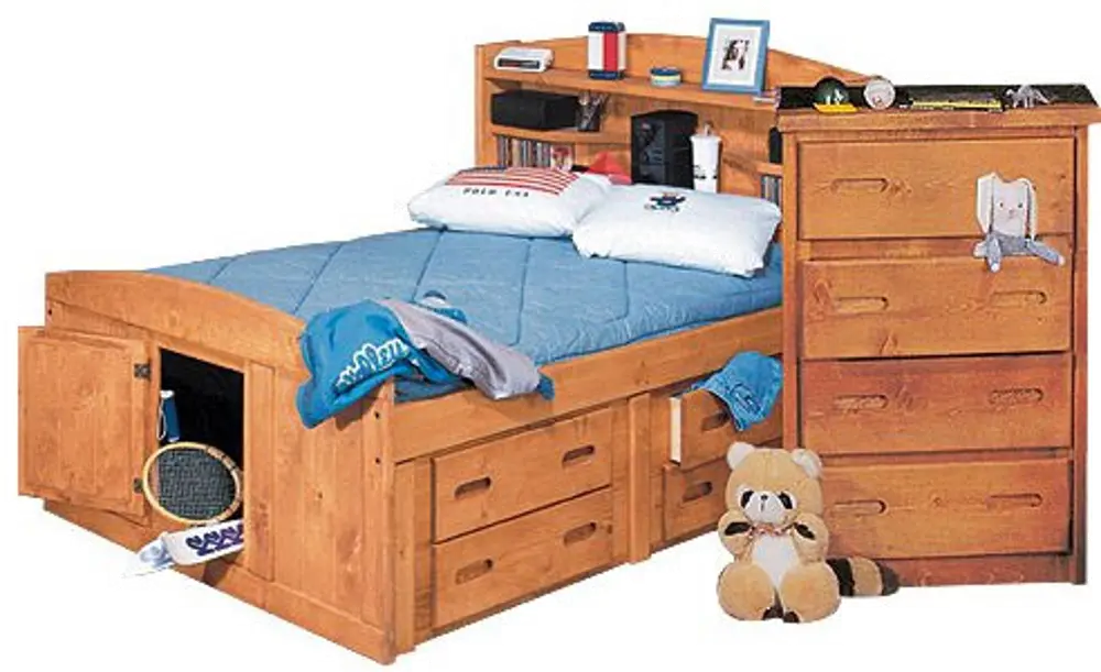 Rustic Cinnamon Full Storage Bed with 2 Under-Bed Dressers - Palomino-1