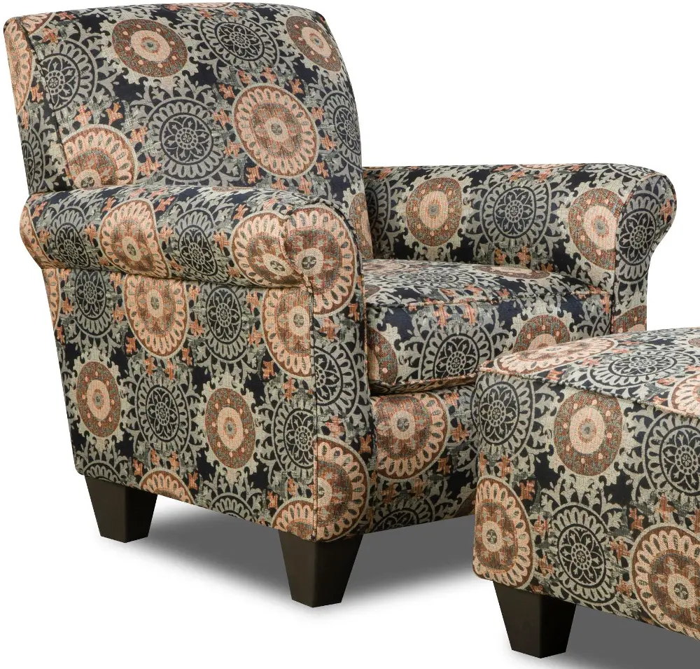 Floral Pattern Accent Chair - Bullet Collection-1