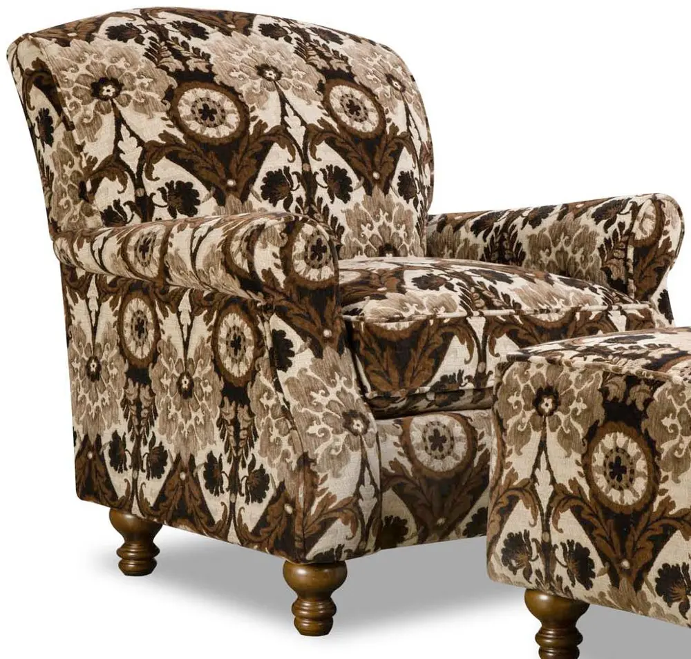 Traditional Brown & Black Accent Chair - Prodigy-1