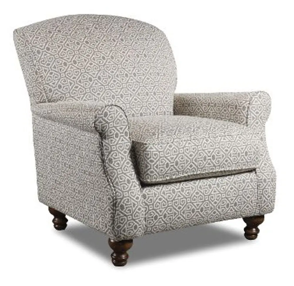 Pewter Pattern Contemporary Accent Chair - Lavish -1