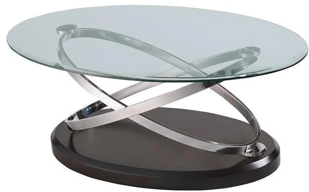 Oval Glass Top Coffee Table - Vision-1