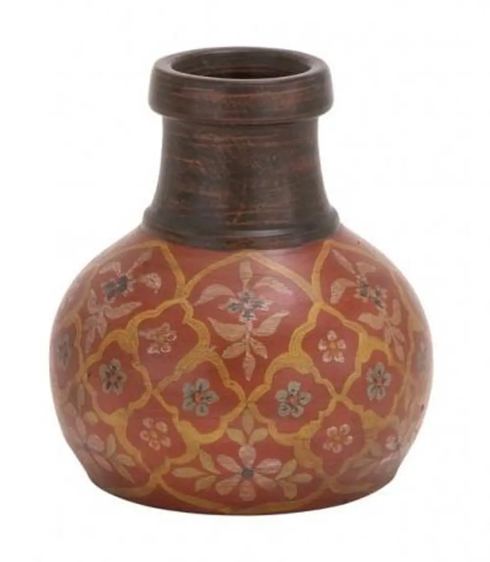10 Inch Terracotta Painted Vase-1