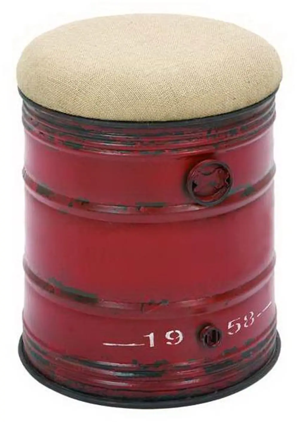 18 Inch Red Metal Stool-1