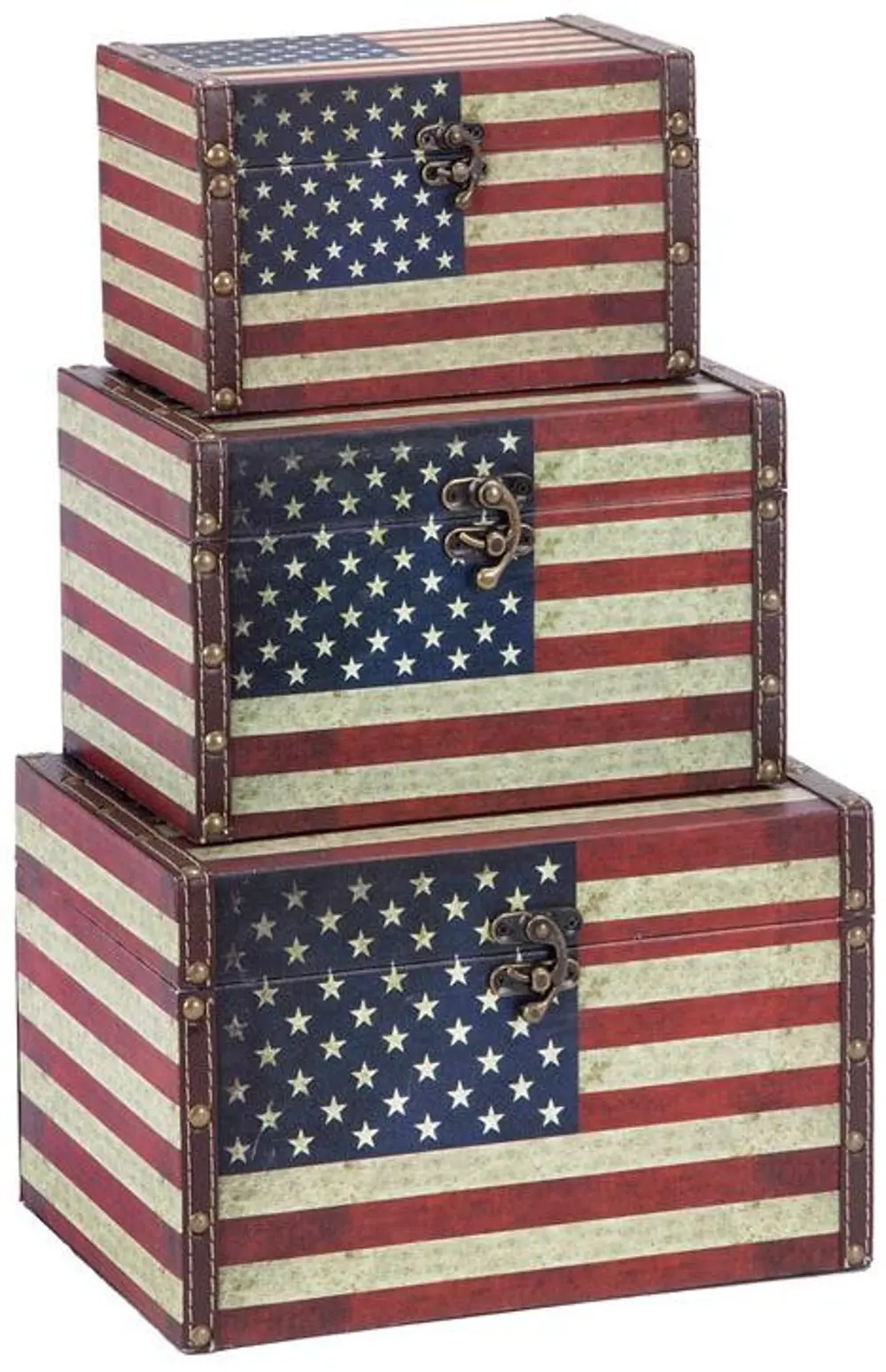 7 Inch Wood and Leather Flag Box -1