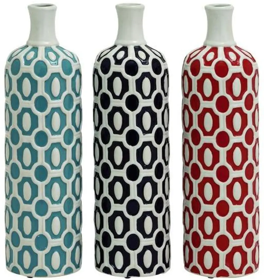 Assorted 18 Inch Ceramic Vase With Bold Pattern-1