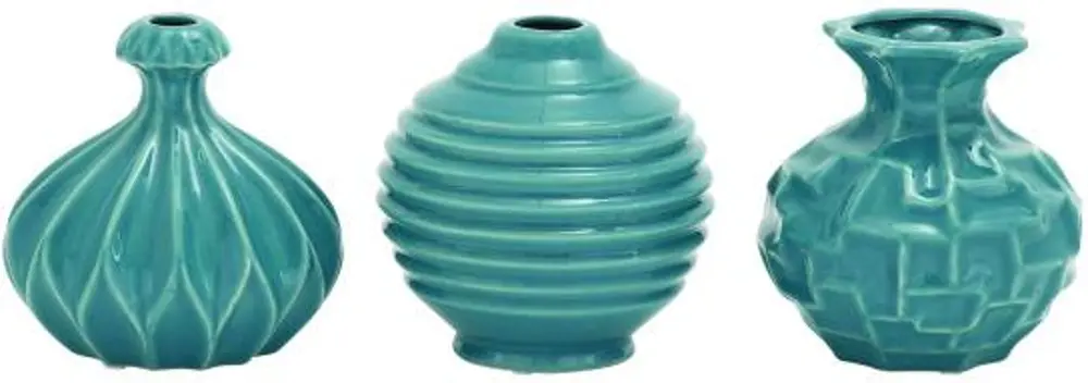 Assorted 6 Inch Blue Ceramic Vase-1