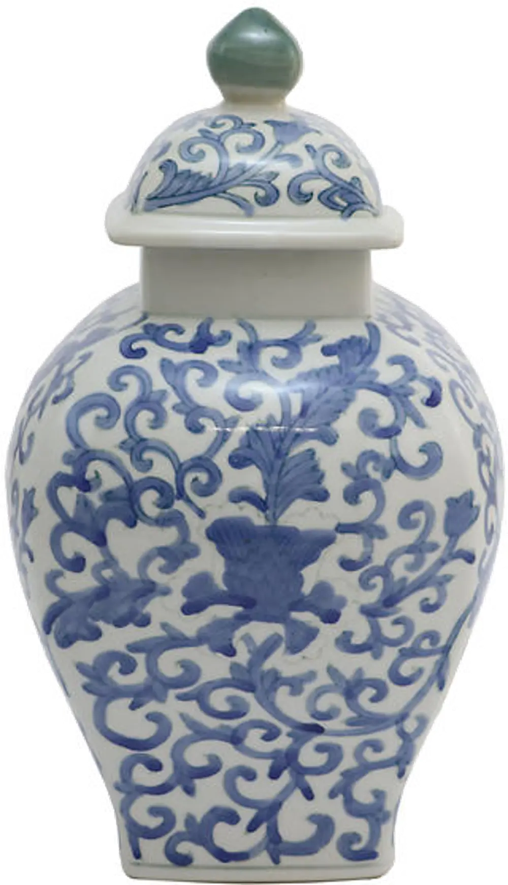 Blue and White Ceramic Urn-1