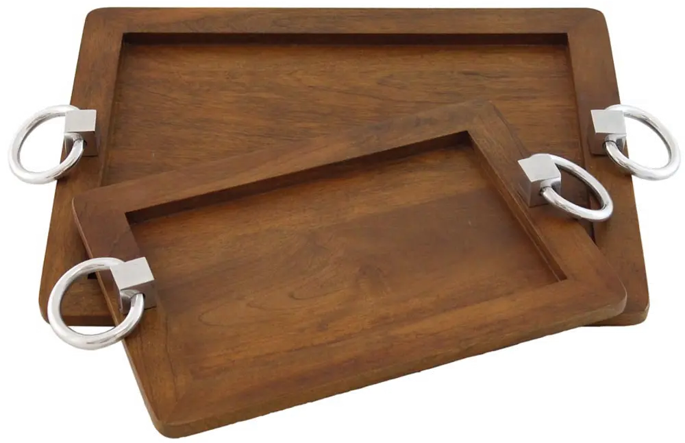 18 Inch Wood Tray with Handles-1