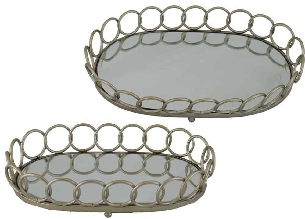 21 Inch Metal Mirrored Tray-1