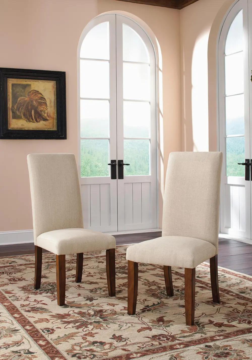 Upholstered Parsons Chair Pair - Carson Forge-1