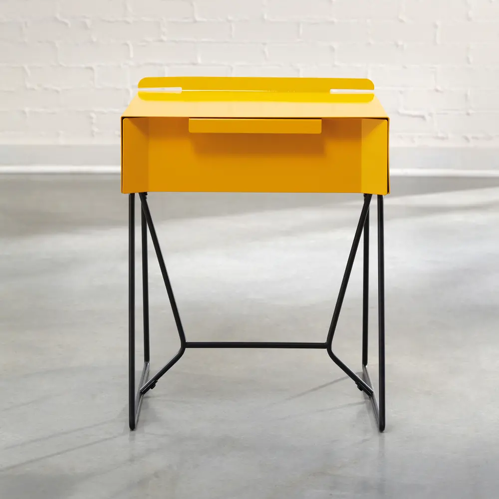 Yellow Saffron End Table - Soft Modern -1