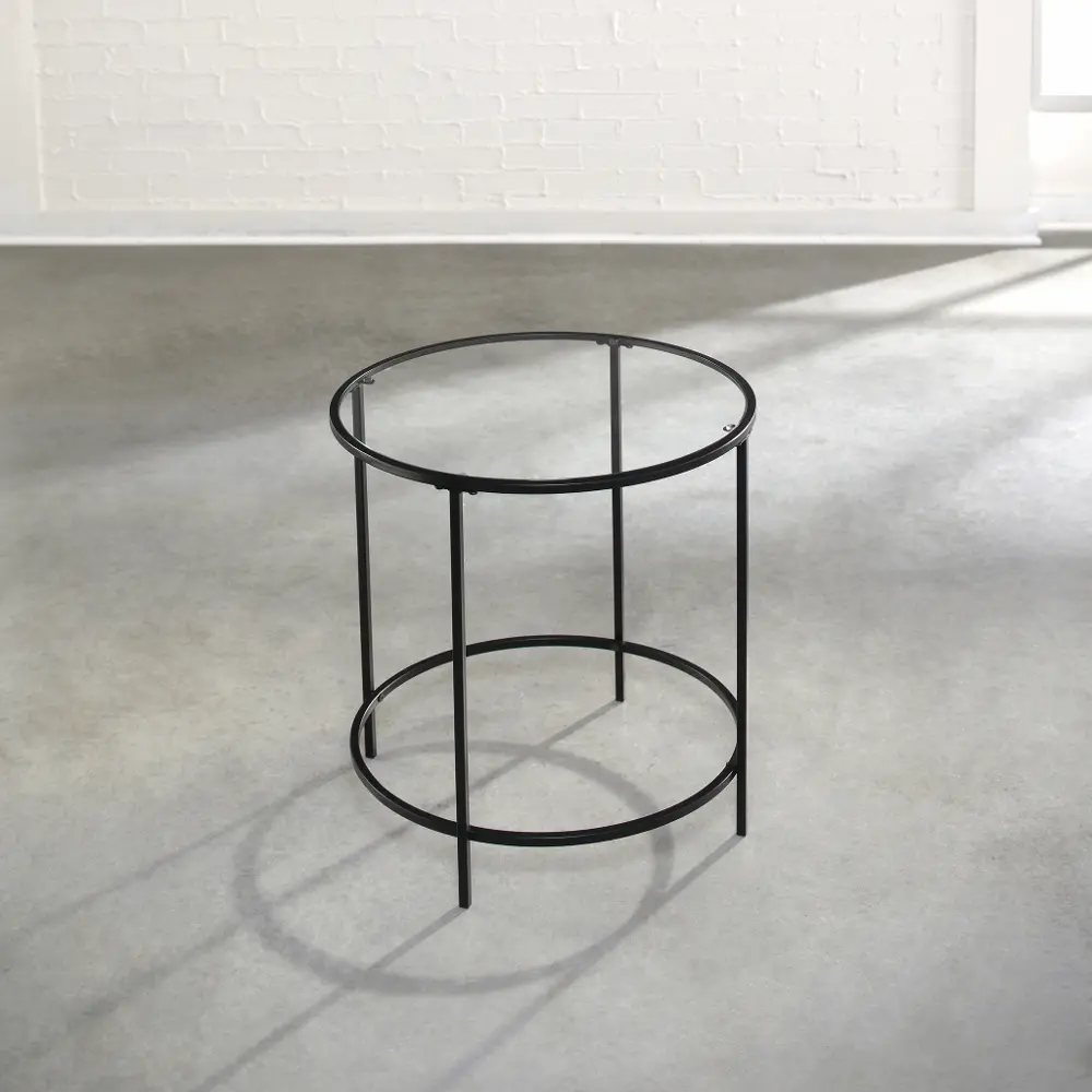 Black and Glass Side Table - Harvy Park-1