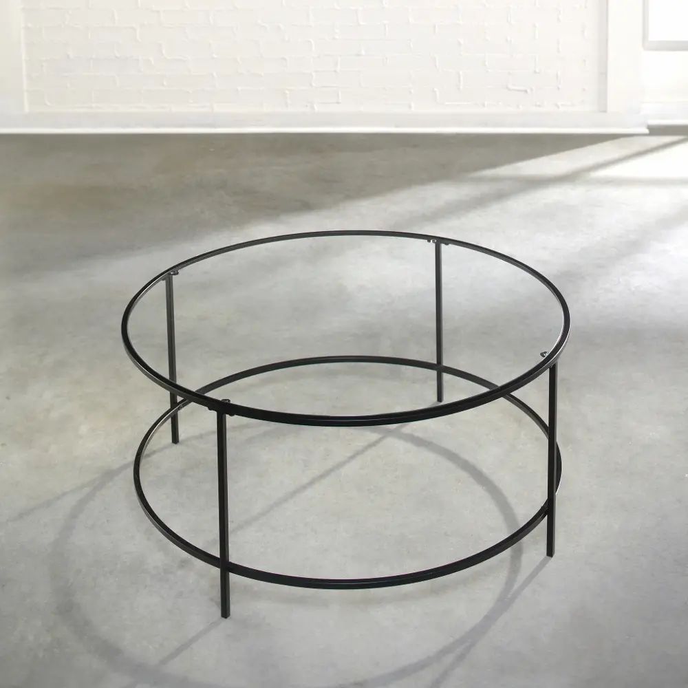 Black and Glass Coffee Table - Harvy Park-1