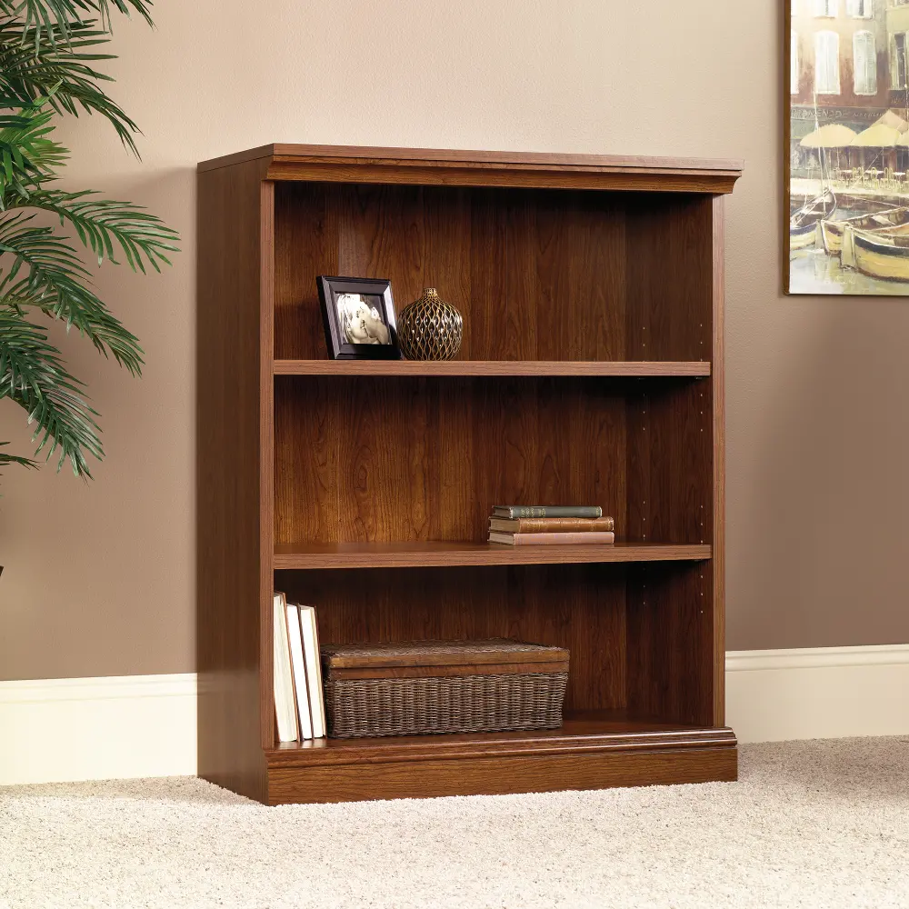 Planked Cherry 3-Shelf Bookcase - Camden County -1