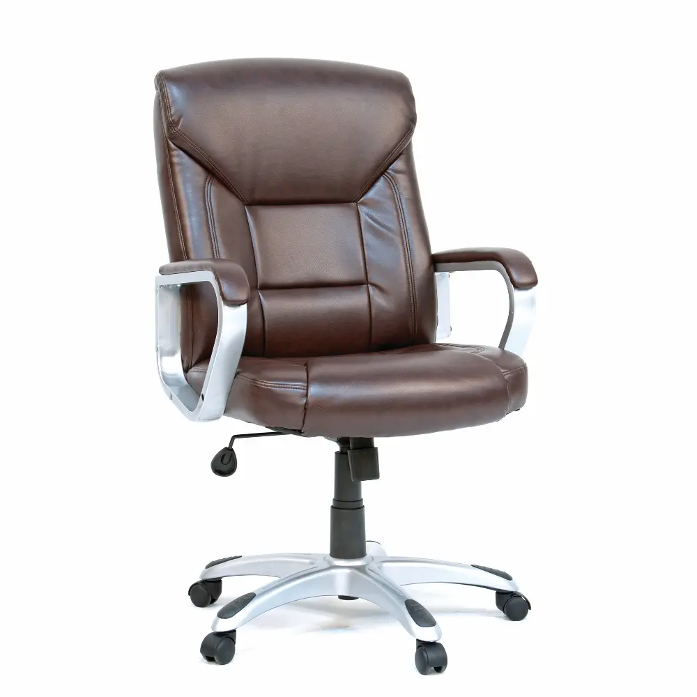 Brown Deluxe Leather Office Chair - Gruga -1