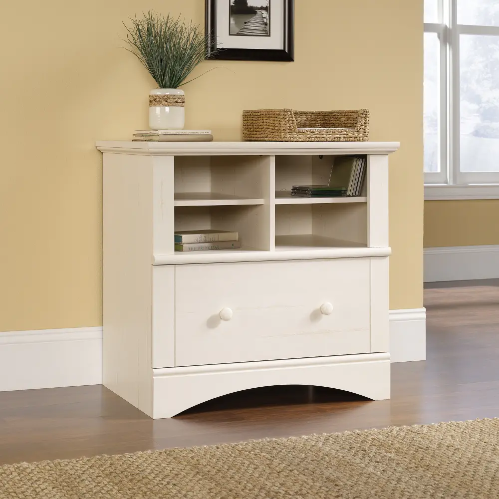 Antiqued White Lateral File Cabinet - Harbor View-1