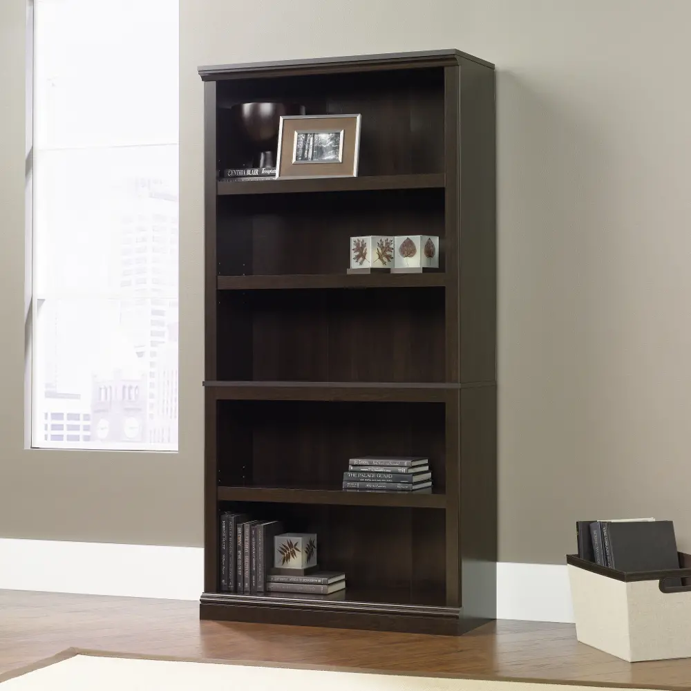 Cinnamon Cherry 5-Shelf Bookcase - Storage-1