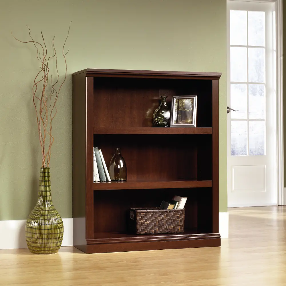 Cherry 3-Shelf Bookcase - Storage-1