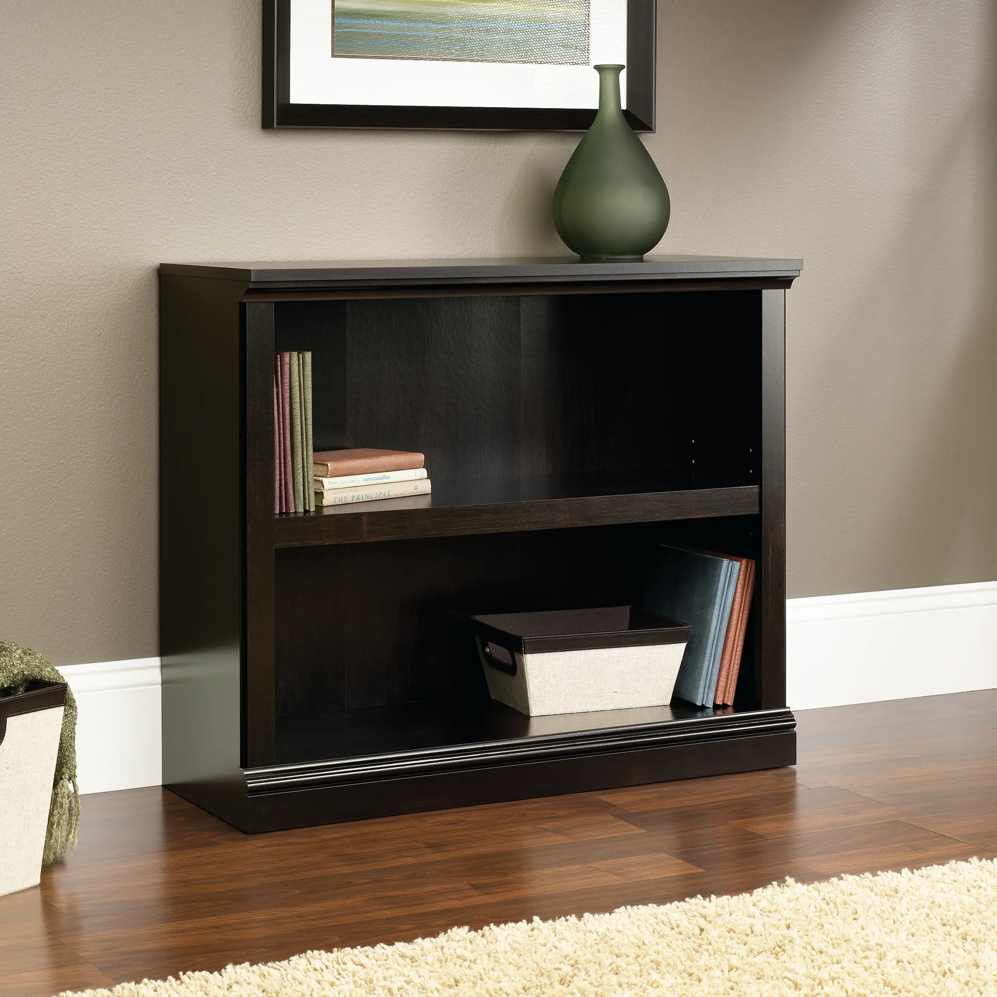 Black 2-Shelf Bookcase - Storage