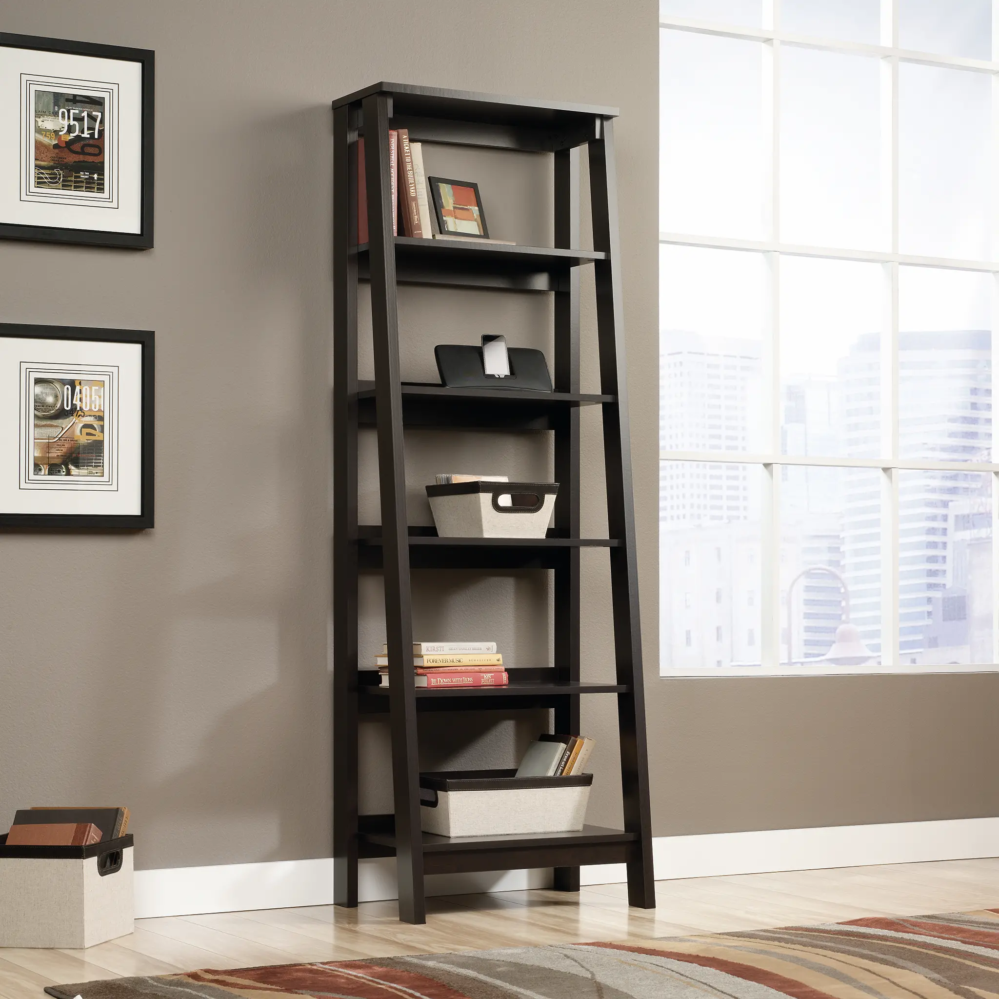 Trestle Jamocha 5-Shelf Bookcase