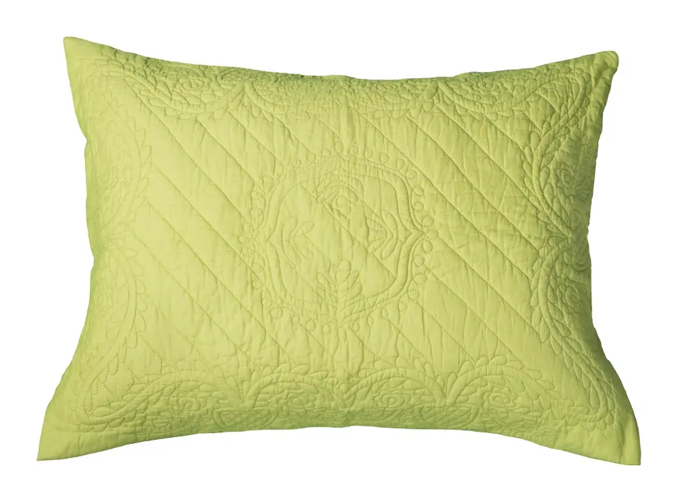 Lime Quilted Standard Sham - Moroccan Fling Bedding Collection-1