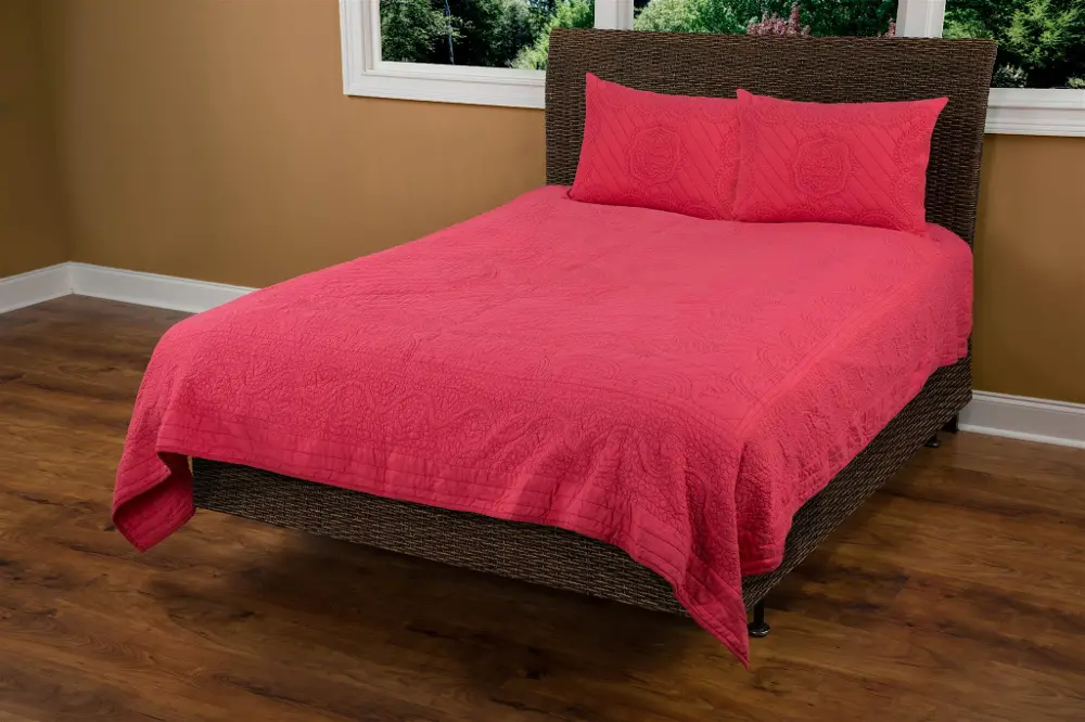 Coral Twin Quilt - Moroccan Fling Bedding Collection-1