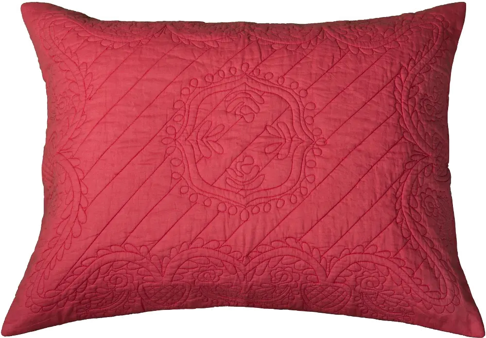 Coral Quilted Standard Sham - Moroccan Fling Bedding Collection-1