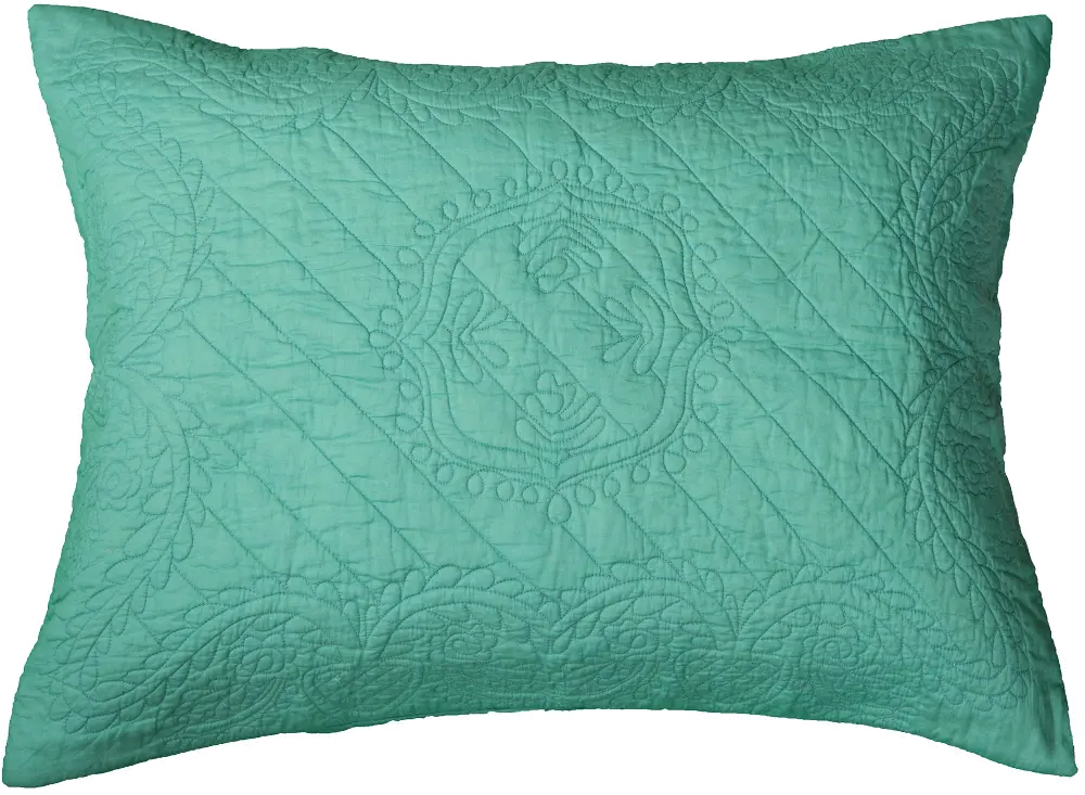 Aqua Quilted Standard Sham - Moroccan Fling Bedding Collection-1