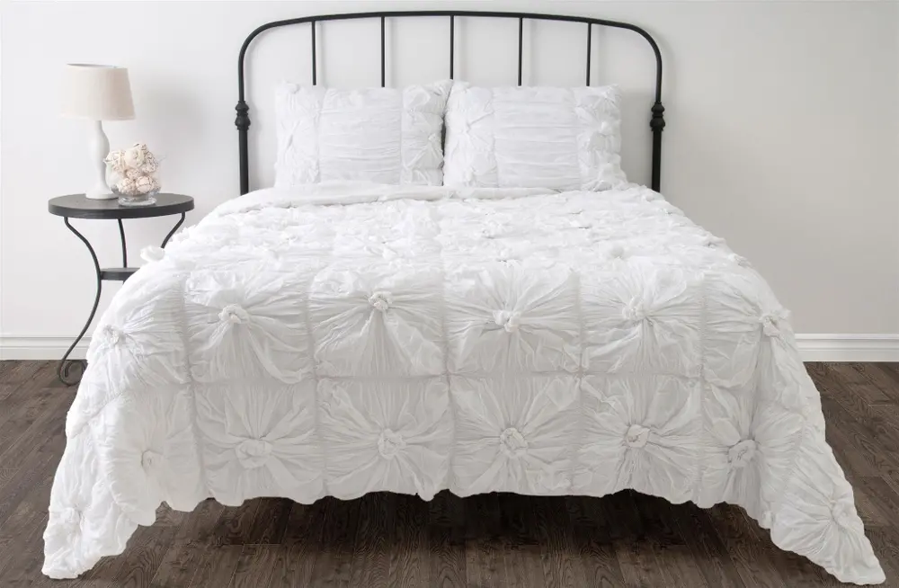 White Twin 2 Piece Set Day Dream Bedding Collection-1