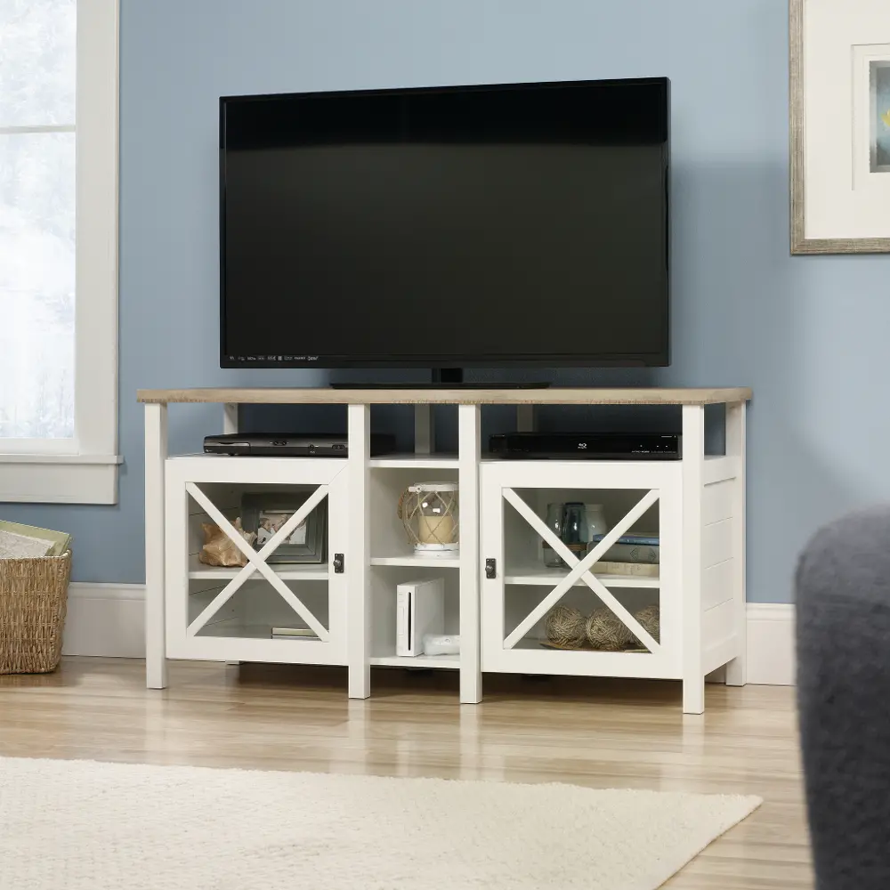 Soft White TV Stand - Cottage Road-1