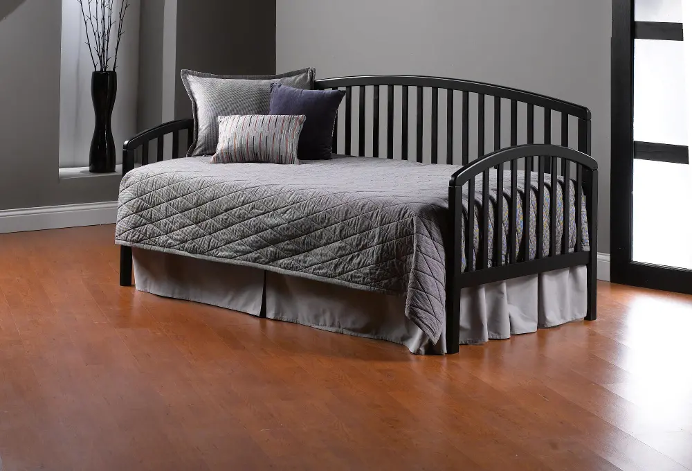 Black Twin Daybed with Pop-Up Trundle - Carolina -1