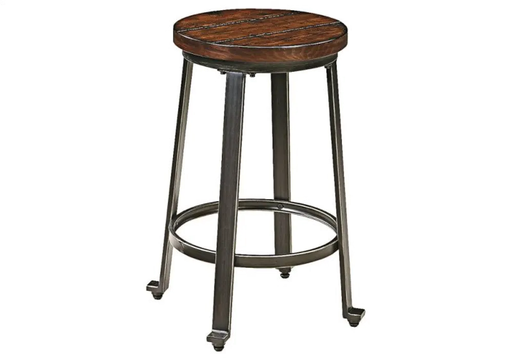 Rustic Brown Counter Height Stool (Set of 2) - Challiman-1
