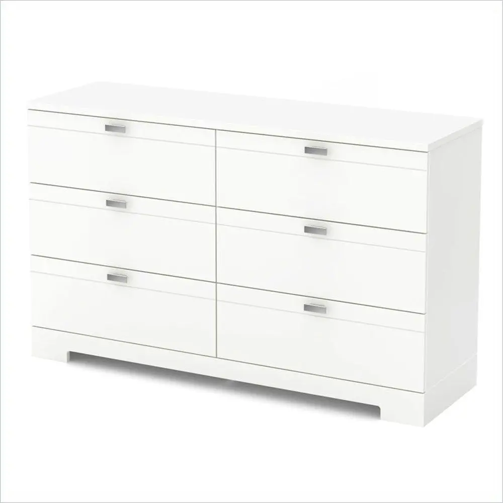 3840010 Reevo White 6-Drawer Dresser-1