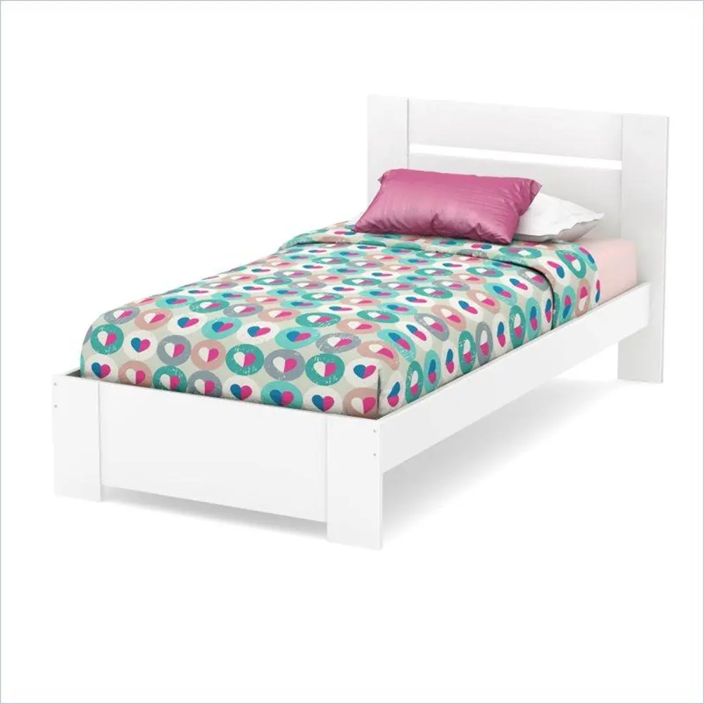 3840189 Reevo White Twin Bed Set (39 Inch) - Reevo-1