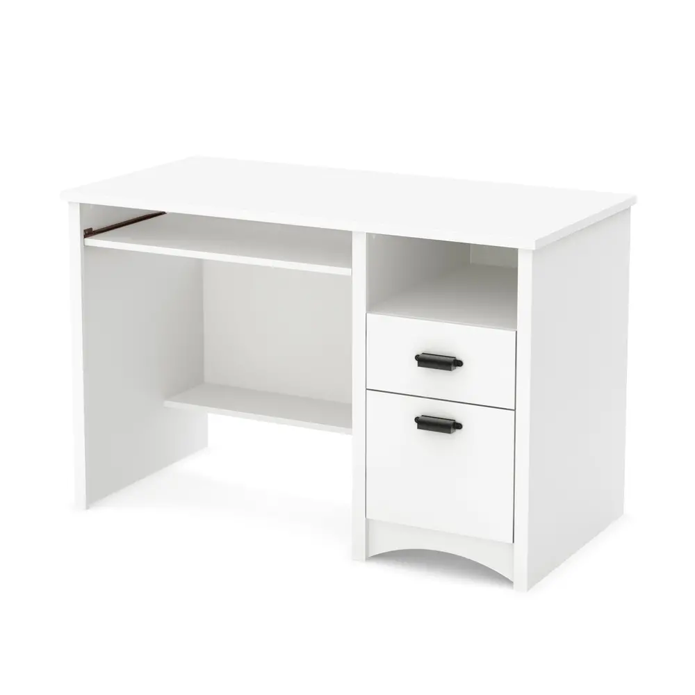 7360070 White Computer Desk with Keyboard Tray - Gascony -1