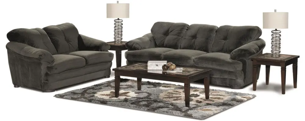 Casual Contemporary Charcoal 7 Piece Room Group - Boston-1